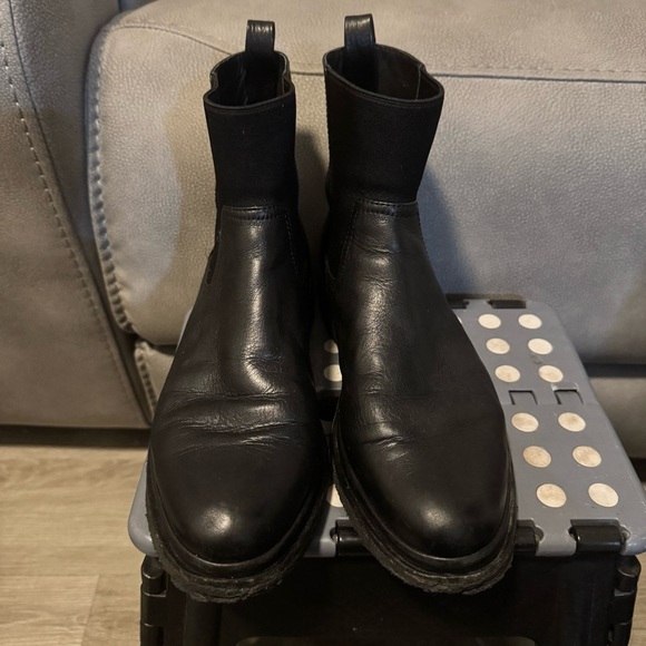 Vince Litton Black Leather Combat Chelsea waterproof Boots 9.5 - Picture 3 of 9